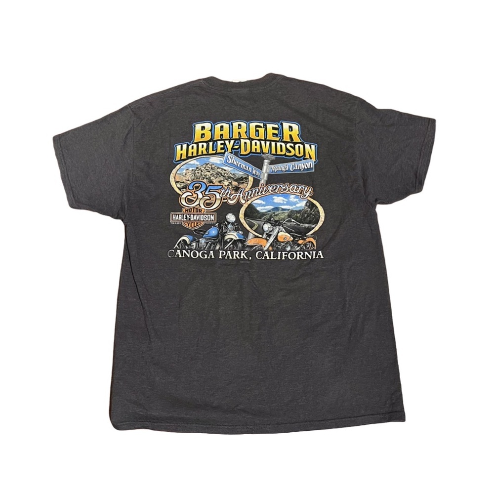 Harley Davidson T-Shirt Mens: XLarge Gray 35th anniversary Motorcycle Logo - Picture 2 of 4